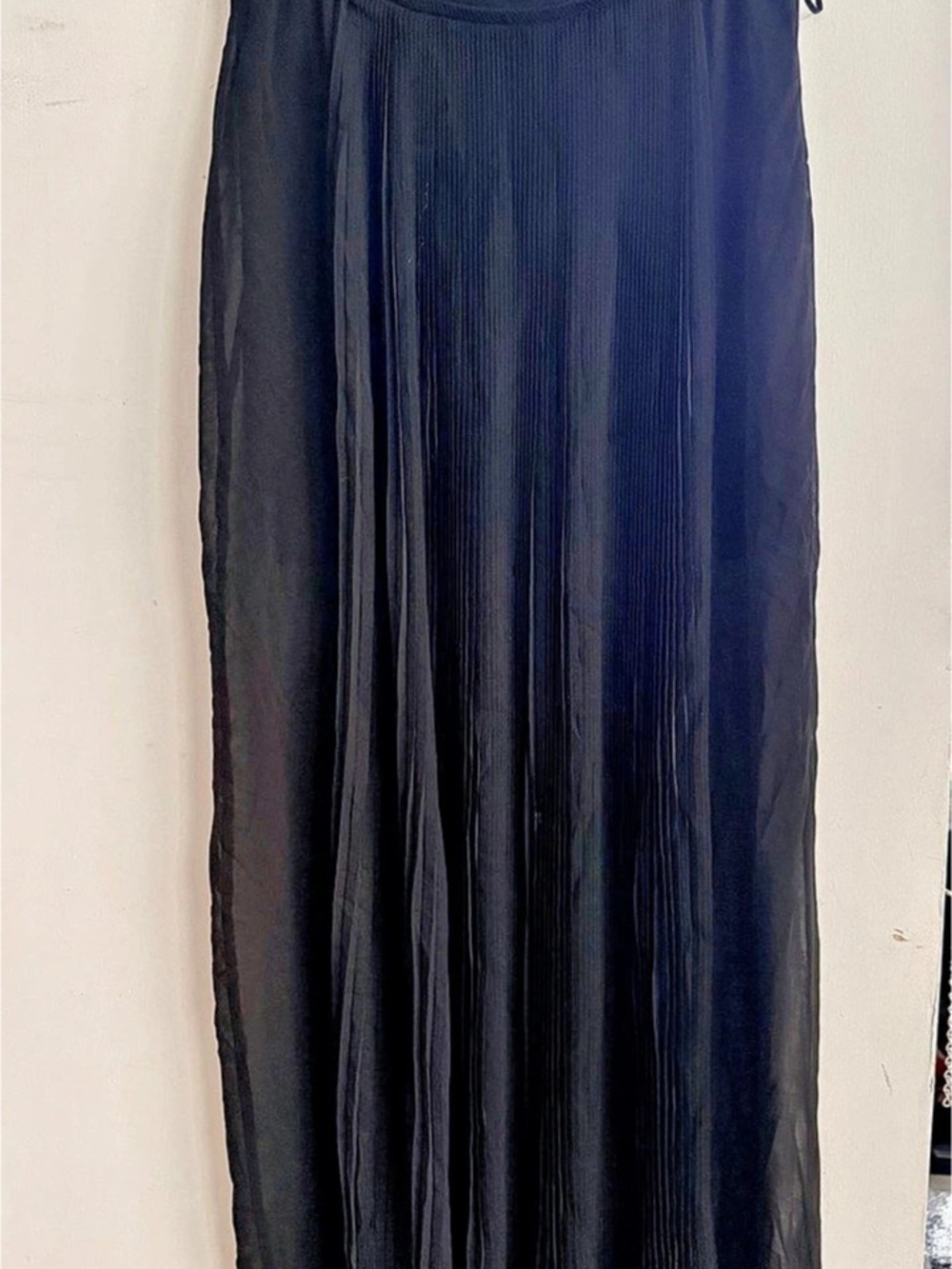 Zara Pleated Maxi Skirt in Black Size Large